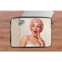 Vrouw - Douche - Roze laptophoes neopreen klein -tafel