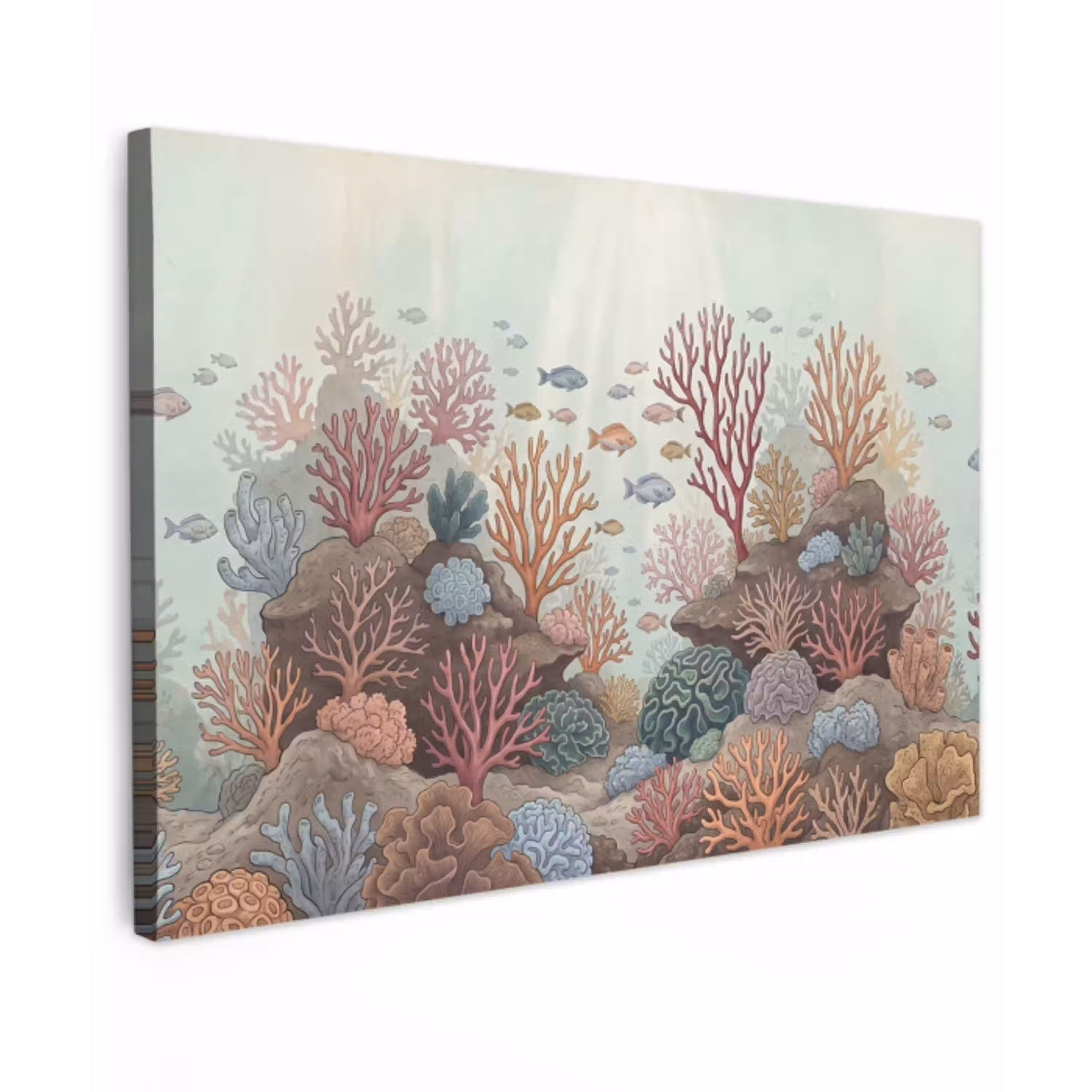 Onderwater - Koraal - Vis - Natuur Tuinposter op houten frame 2 cm dik klein -3d
