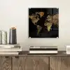 Wereldkaart - Goud - Luxe - Aarde - Zwart plexiglas 5mm klein -sfeer1
