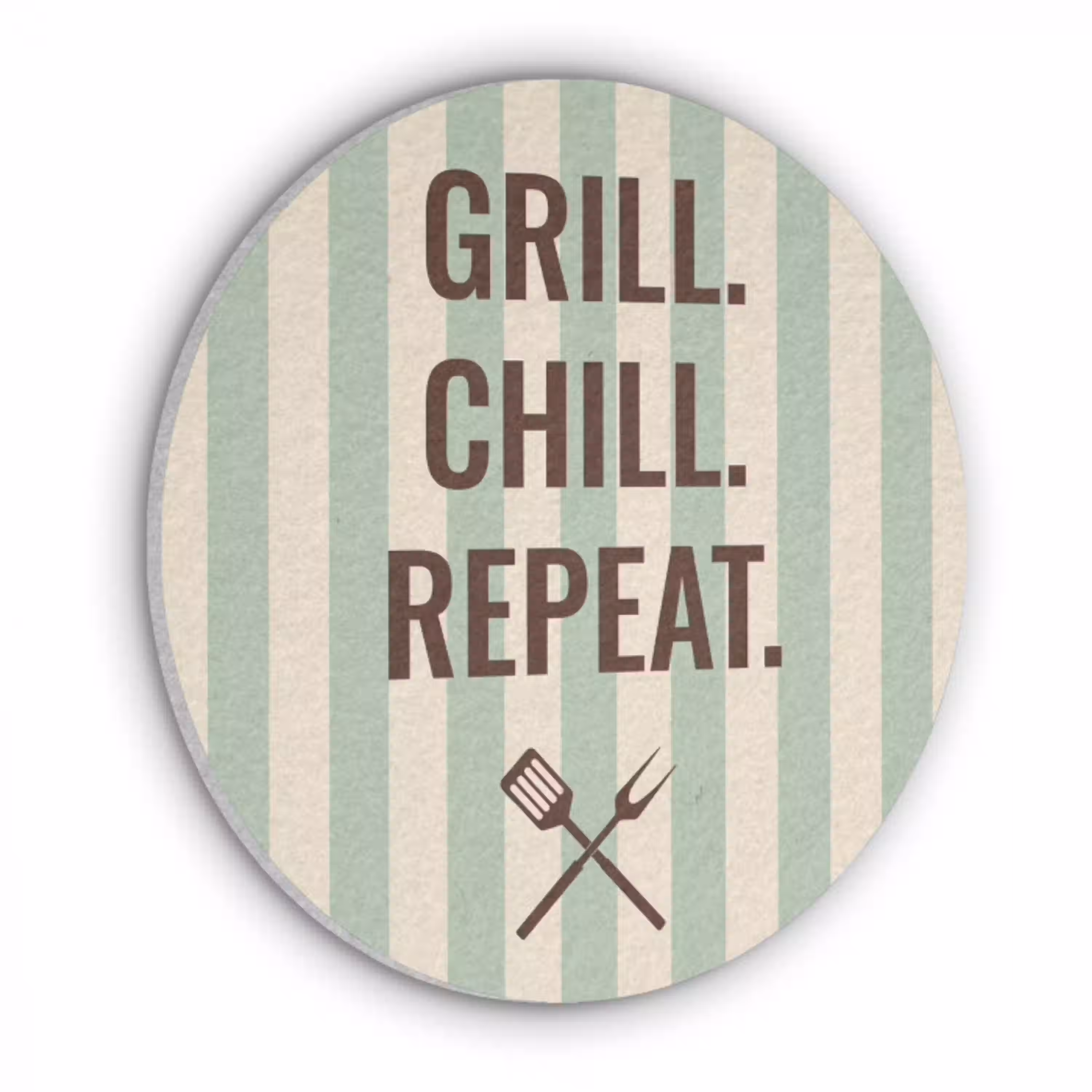 Quote - Strepen - Grill Akoestische PET Vilt - Rond klein -3d