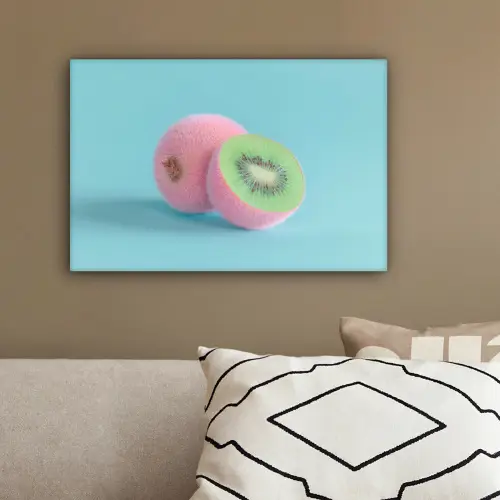 Kiwi - Blauw - Surrealistisch canvas 2cm klein -sfeer3
