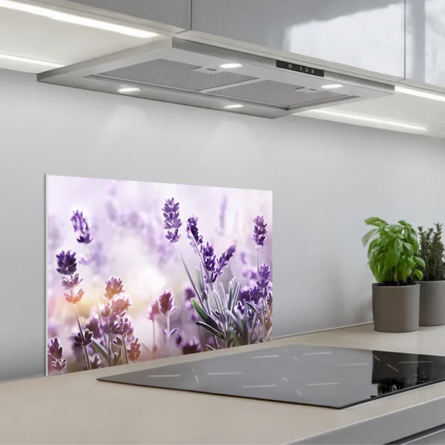 Lavendel Lichtspel keuken achterwand spatscherm klein -3d_schuin