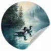 Bos - Water - Eenden - Mistig Wandcirkel behangsticker klein -3d