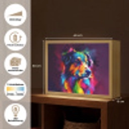Hond - Kleurrijk - Dier - Dierenhoofd Light Box met batterij (Wandlamp kind) middel -USP_websiteoverzichtDE