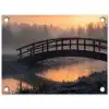 Brug - Mist - Bomen - Water tuinposter los doek klein -3d