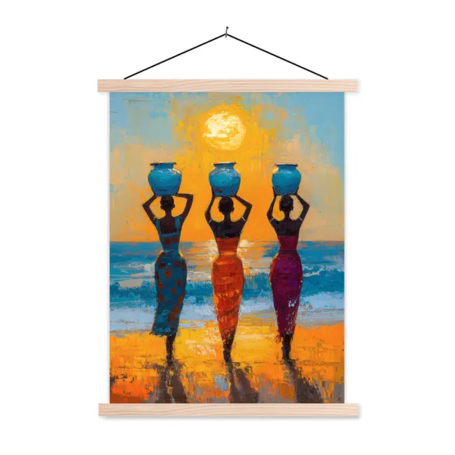 Hanging Poster - Women - Beach - Sunset