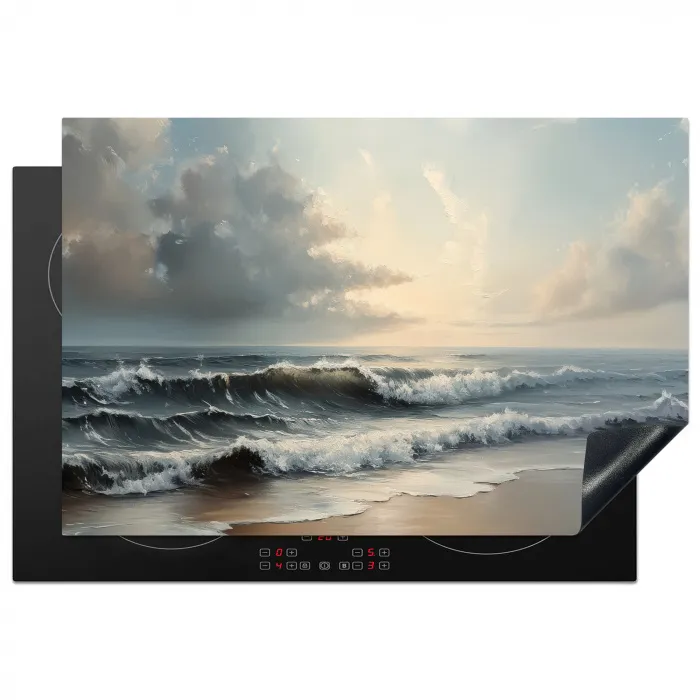 Strand - Zee - Zonsondergang Inductie beschermer vinyl 3mm klein -3d