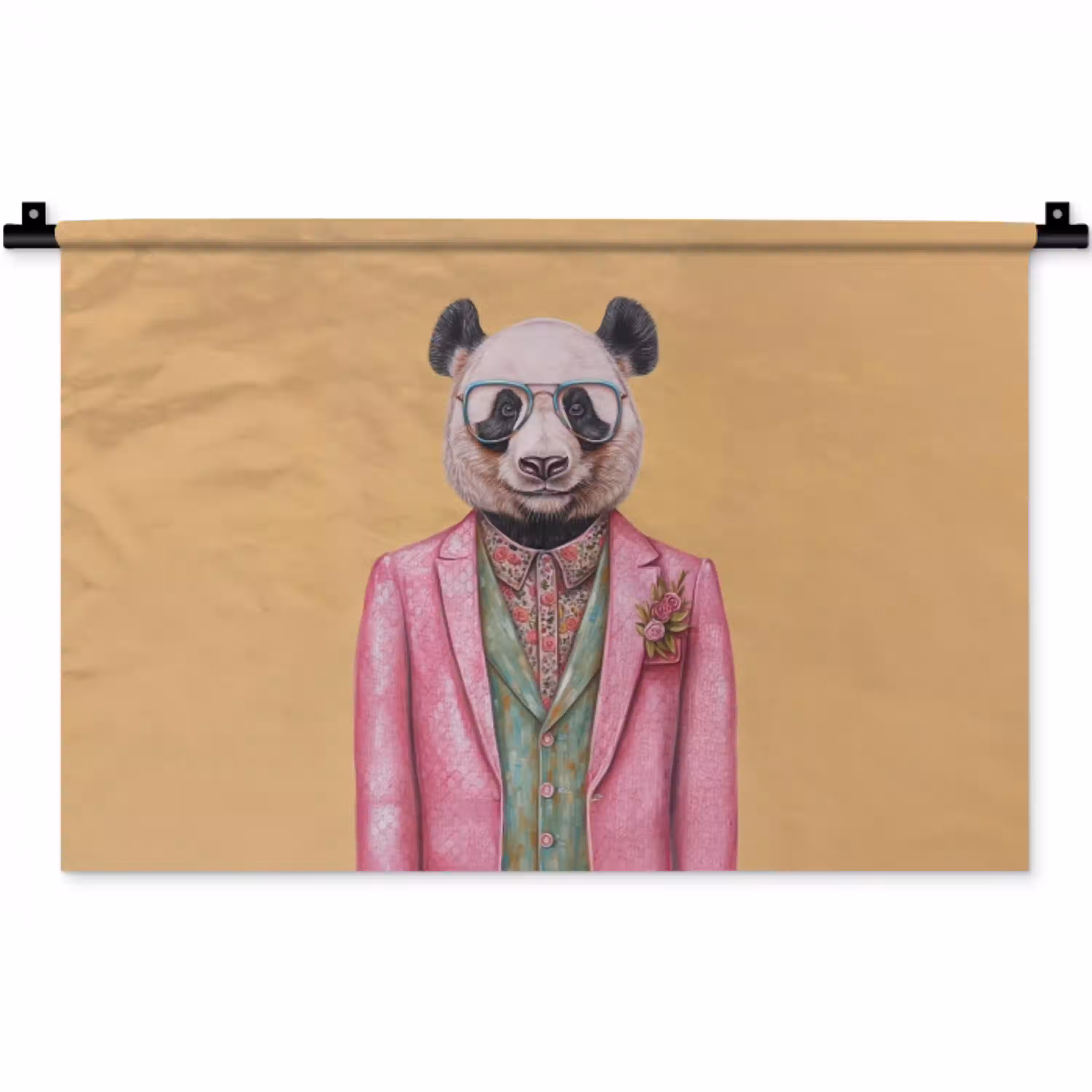 Panda - Pak - Zonnebril - Blauw Wandkleed katoen klein -zz3d