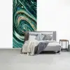 Marmerlook - Luxe - Goud - Turquoise - Glitter fotobehang vinyl groot -slaapkamer