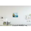 Zeilboot - Rotsen - Kust - Huizen textielposter latten blank klein -kinderkamer