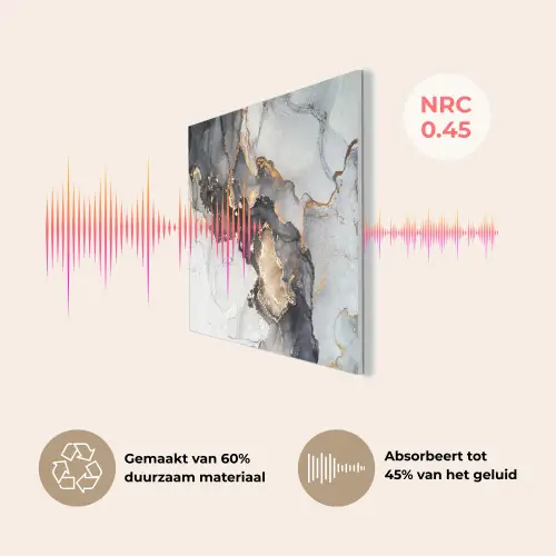 Marmer - Goud - Abstract - Zwart Wit - Luxe PET vilt klein -USP_NL