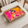 Vrouw - Zonnebril - Abstract - Oranje Dienblad Rechthoek middel -sfeer1