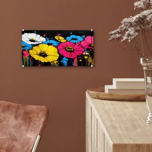 Graffiti - Bloemen - Kleur plexiglas 5mm klein -sfeer5