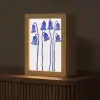 Bloemen - Blauw - Lijnen - Bloemblaadjes Light Box met kabel (Tafellamp) klein -z3d_website