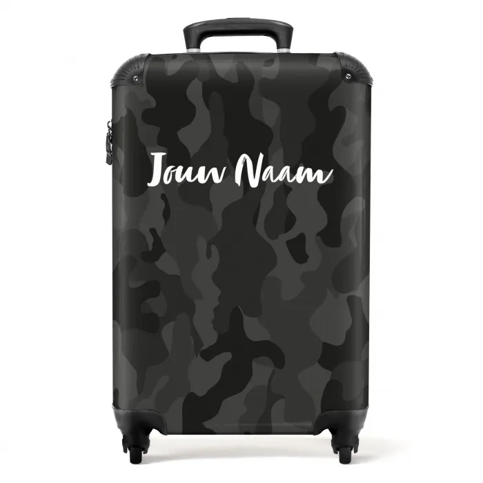 Groene camouflage print NBS - Handbagage koffer - Kinderen Unisex middel -productfoto_recht
