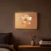 Glazen - Bloem - Oranje Light Box met batterij (Wandlamp) middel -sfeer4