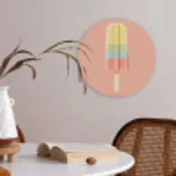 Waterijsje - Pasteltinten - Minimalistisch Akoestische PET Vilt - Rond klein -sfeer3