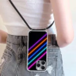 Esthetiek - Retro - Neon Hoesje iPhone 16 Pro Max met koord klein -sfeer5