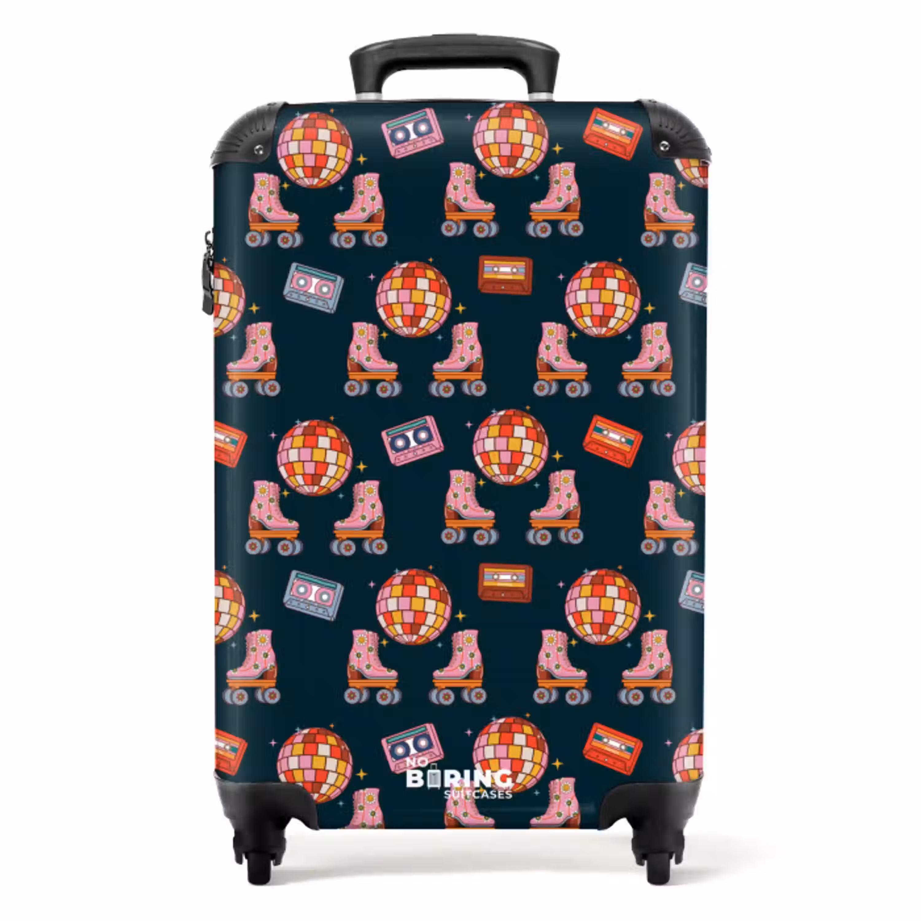 Retro disco 70s patroon kleurrijk NBS - Handbagage koffer - Volwassenen Unisex middel -productfoto_recht