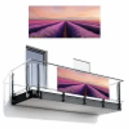 Lavendelveld - Zonsondergang - Paars - Bloemen Balkonbeschermer Duitsland klein -3d