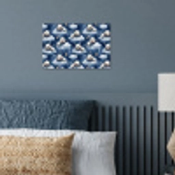 Panda's - Slapen - Blauw poster papier klein 62 -sfeer2