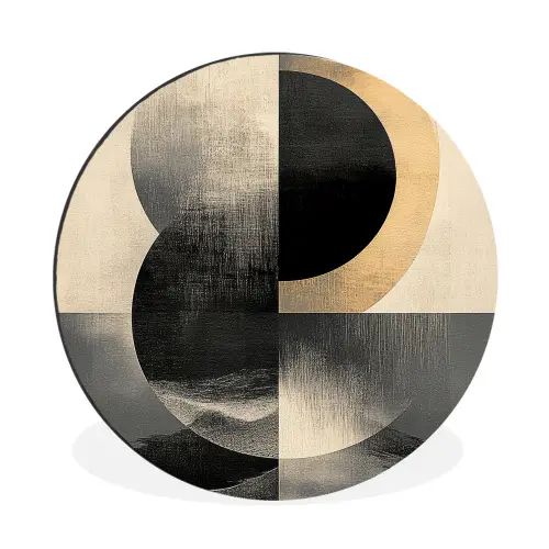 Cirkels - Schaduw - Abstract Wandcirkel aluminium klein -3d