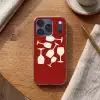 Wijnglazen - Silhouetten - Wit Telefoonhoesje iPhone 17 Pro klein -sfeer1