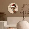 Kerst - Hert - Gewei - Rood Wandcirkel kunststof plaat 5mm dik klein -sfeer1