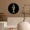 Goud - Vis - Haak - Zwart Wandcirkel behangsticker klein -sfeer1