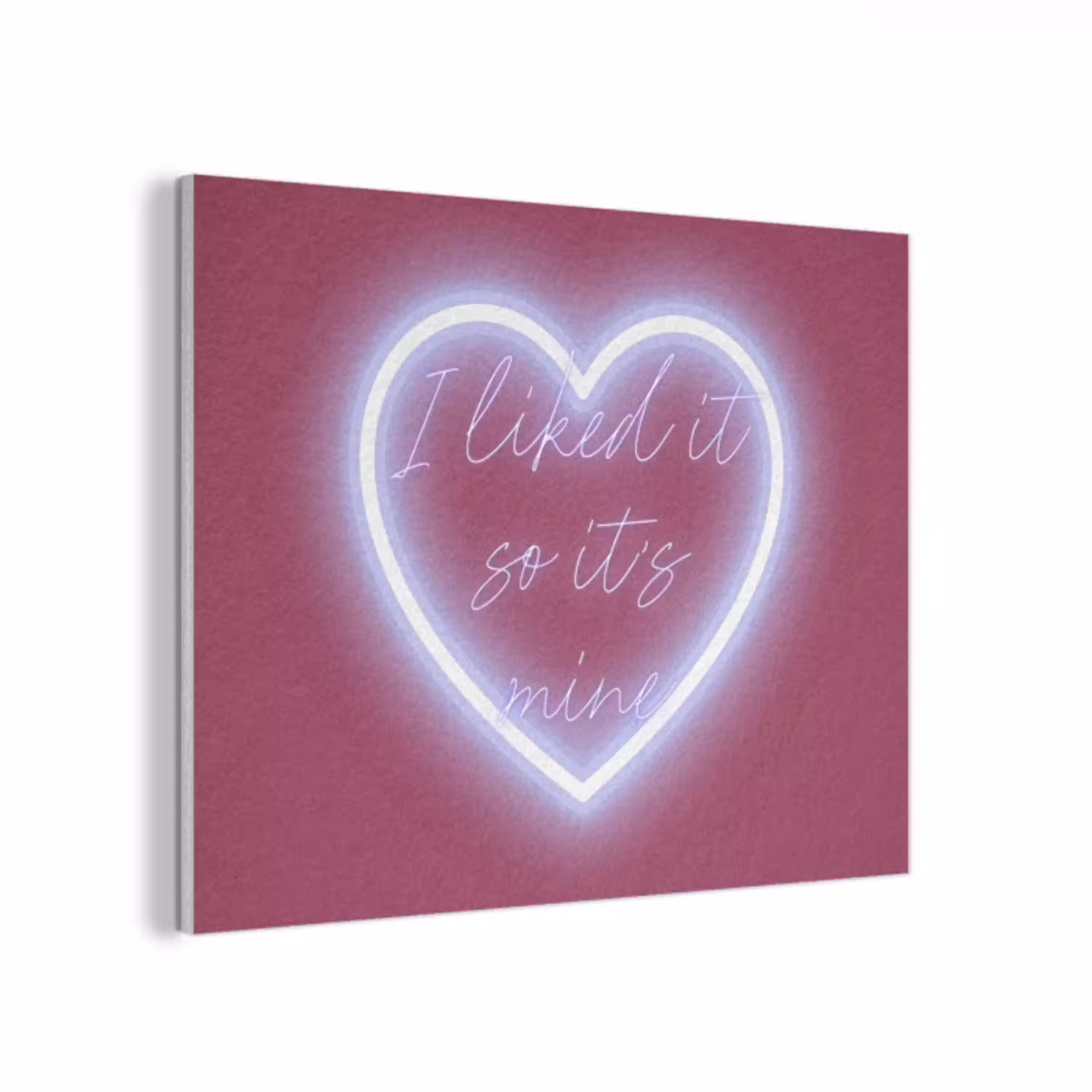 I liked it so it's mine - Neon hart - Roze PET vilt klein -3d