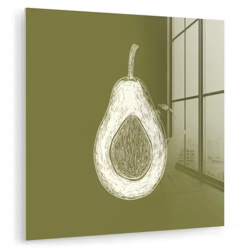 Avocado - Minimalistisch - Illustratie - Groen plexiglas 5mm klein -zzzproduct_nieuw