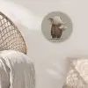 Olifant - Witte bloemen - Kindvriendelijk Akoestische PET Vilt - Rond klein -sfeer4