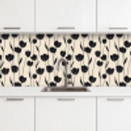 Tulpen - Patroon - Zwart keuken achterwand 2 middel 871 -3d