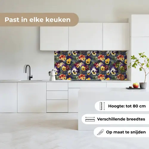 Viooltjes - Paars - Geel - Groen keuken achterwand 2 middel 871 -sfeer4_NL
