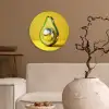 Avocado - Discobal - Geel - Glitter Wandcirkel plexiglas klein -sfeer1