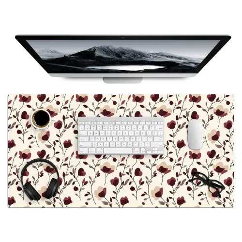 Bloemen - Botanisch - Bordeaux Muismat XXL klein 681 -3d
