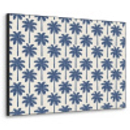Symmetrisch - Palm - Blauw Textielframe zwart klein 947 -3d