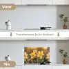 Bloemen - Geel - Wazig keuken achterwand spatscherm klein -voor_na_NL
