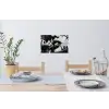 Gezicht - Mond - Graffiti - Zwart Muursticker klein -eettafel