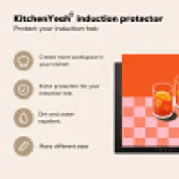 Sinaasappel - Glazen - Oranje Inductie beschermer vinyl 3mm middel -vsfeer2_ENG