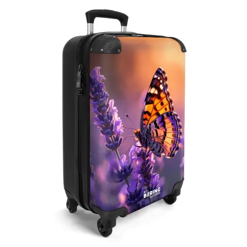 Vlinder op paarse lavendel NBS - Handbagage koffer - Unisex middel -productfoto_3d