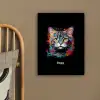 Kat met kleurrijke penseelstreken canvas 2cm klein -sfeer3