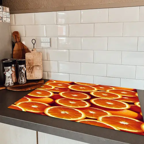 Sinaasappels - Oranje - Gesneden Inductie beschermer vinyl 3mm klein 276 -sfeer3