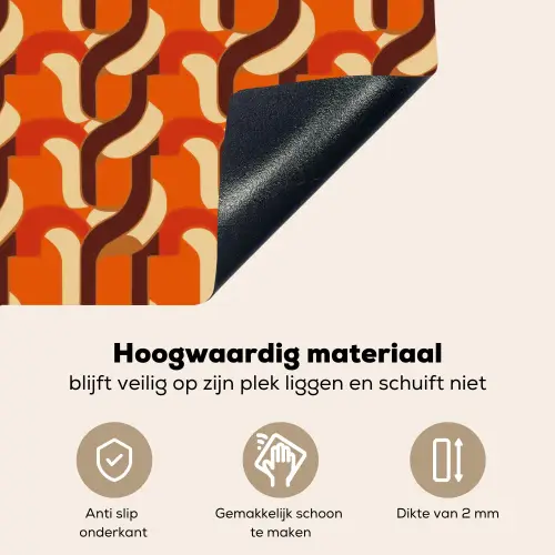 Retro - Modern - Kleurrijk Inductie beschemer met haakjes klein 777 -ky-onderkant-nl