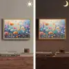 Bloemen - Natuur - Waterverf - Kunst Light Box met batterij (Wandlamp) middel -sfeer3