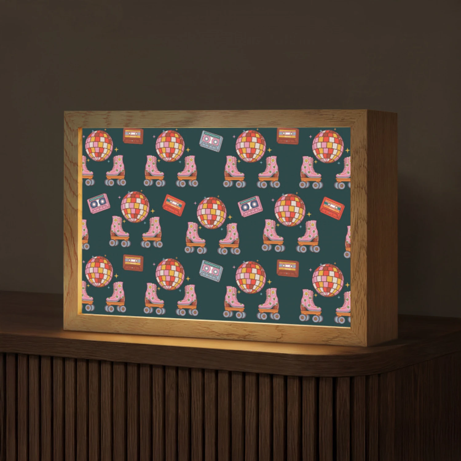 Rolschaatsen - Patroon - Disco Light Box met kabel (Tafellamp) klein 924 -z3d_website