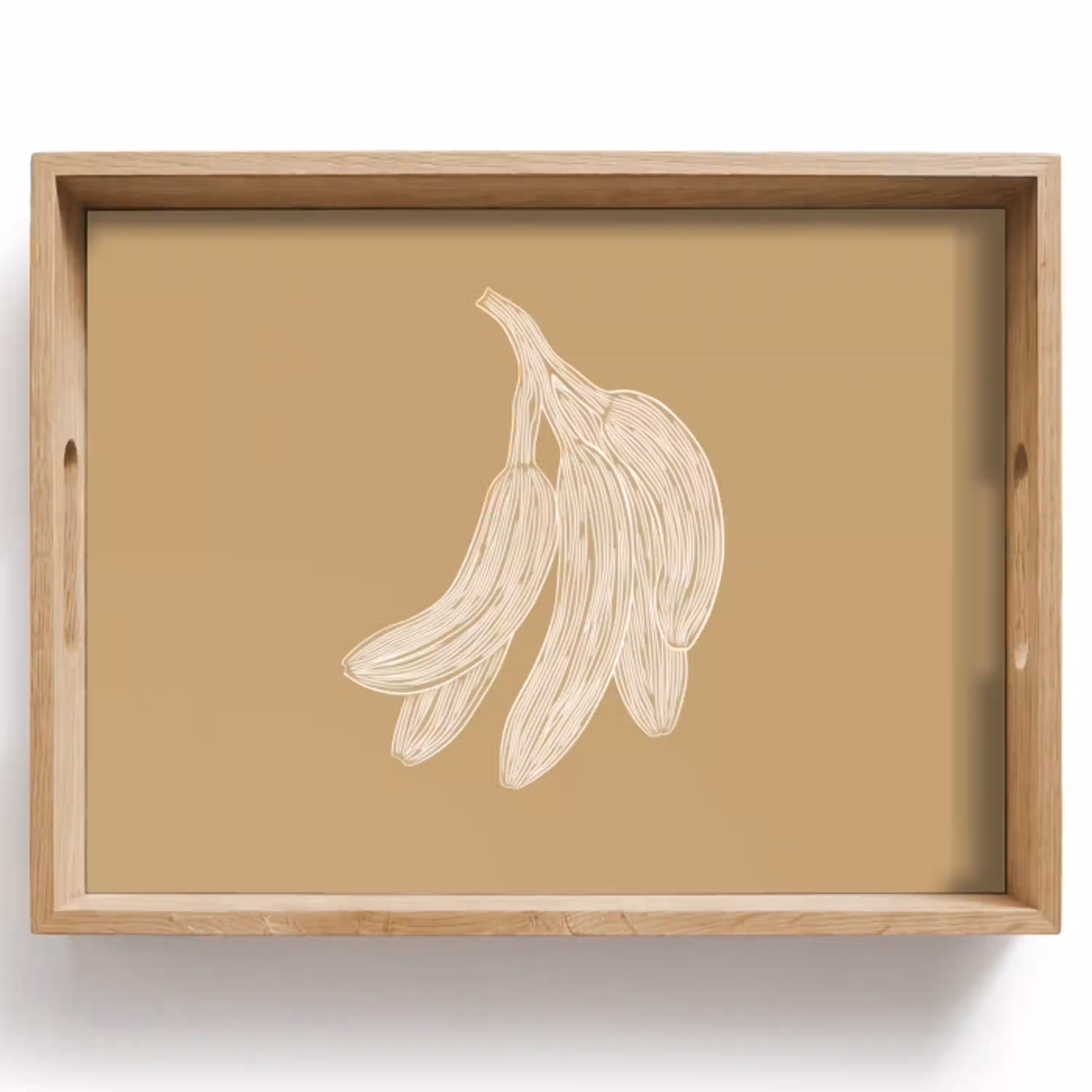 Bananen - Beige - Lijntekening - Minimalistisch Dienblad Rechthoek middel -z3d_shopping