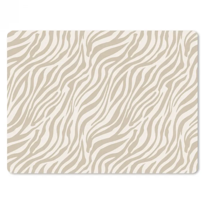 Zebra - Patroon - Beige muismat rubber klein 262 -3d
