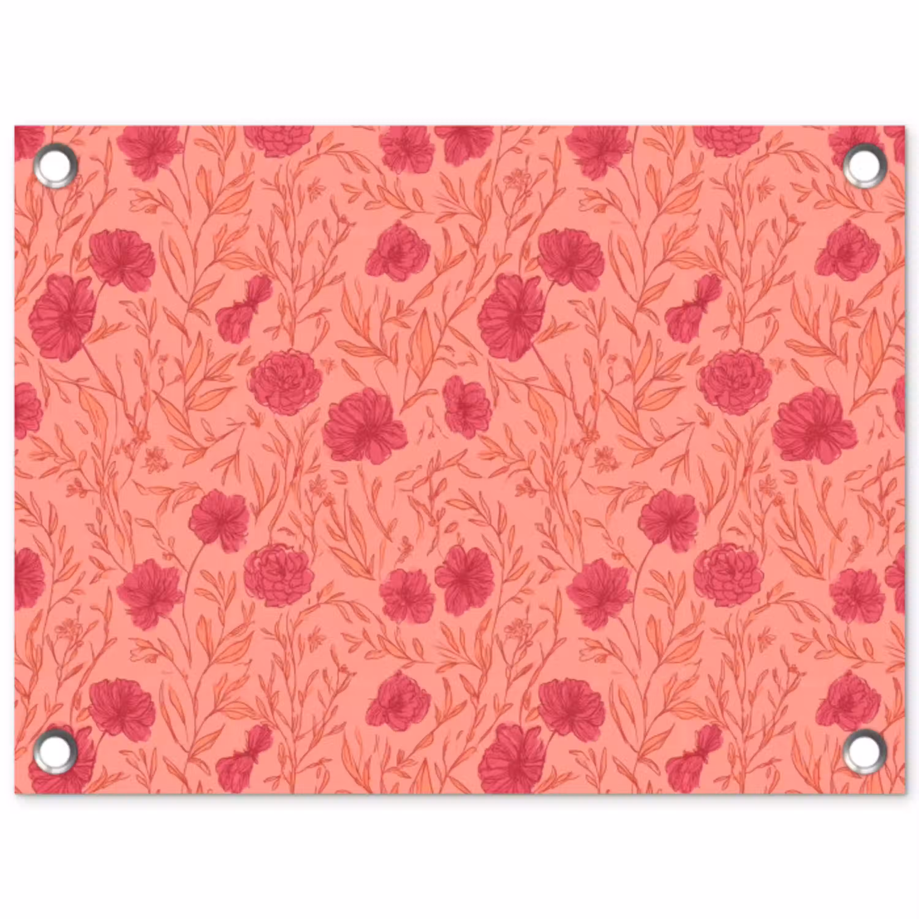 Weidebloemen - Romantisch - Roze tuinposter los doek klein 239 -3d