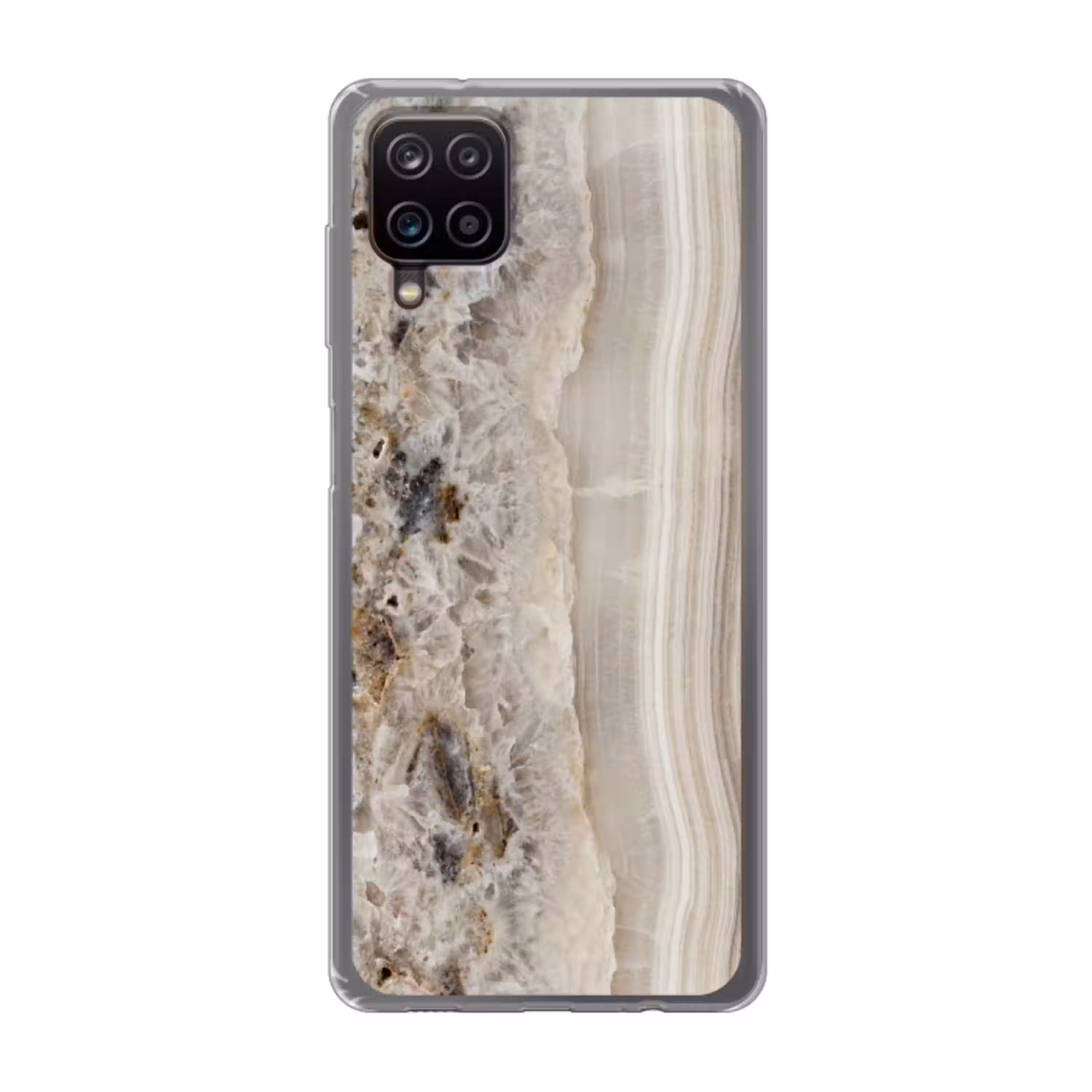 Steen - Textuur - Abstract - Beige - Wit Telefoonhoesje Samsung Galaxy A12 klein -3d